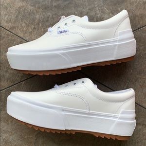 era stacked vans white